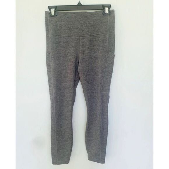 Athleta Size S Gray Heathered Ultimate Stash Pocket 7/8 Leggings Workout Yoga - Picture 2 of 7
